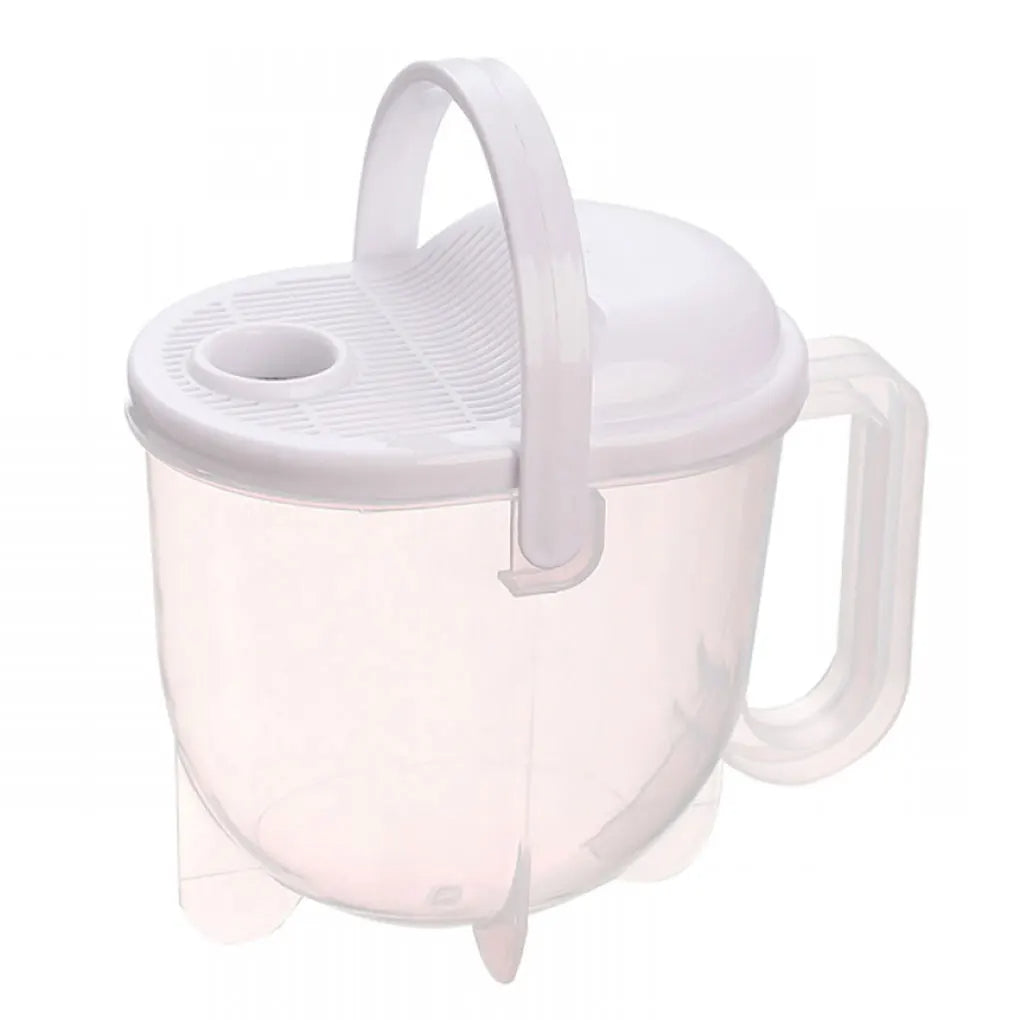 Multi-Purpose Rice Washing Bowl with Built-In Strainer Handle