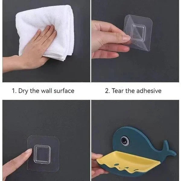 Self-Adhesive Whale Soap Dish
