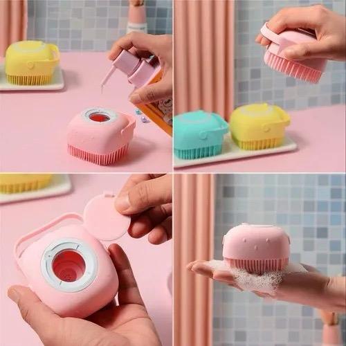 Silicone Soft Bath Body Brush with Shampoo Dispenser