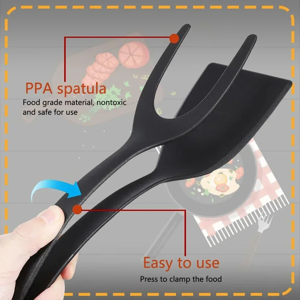 Silicone Turner Tongs for Eggs & Pancakes