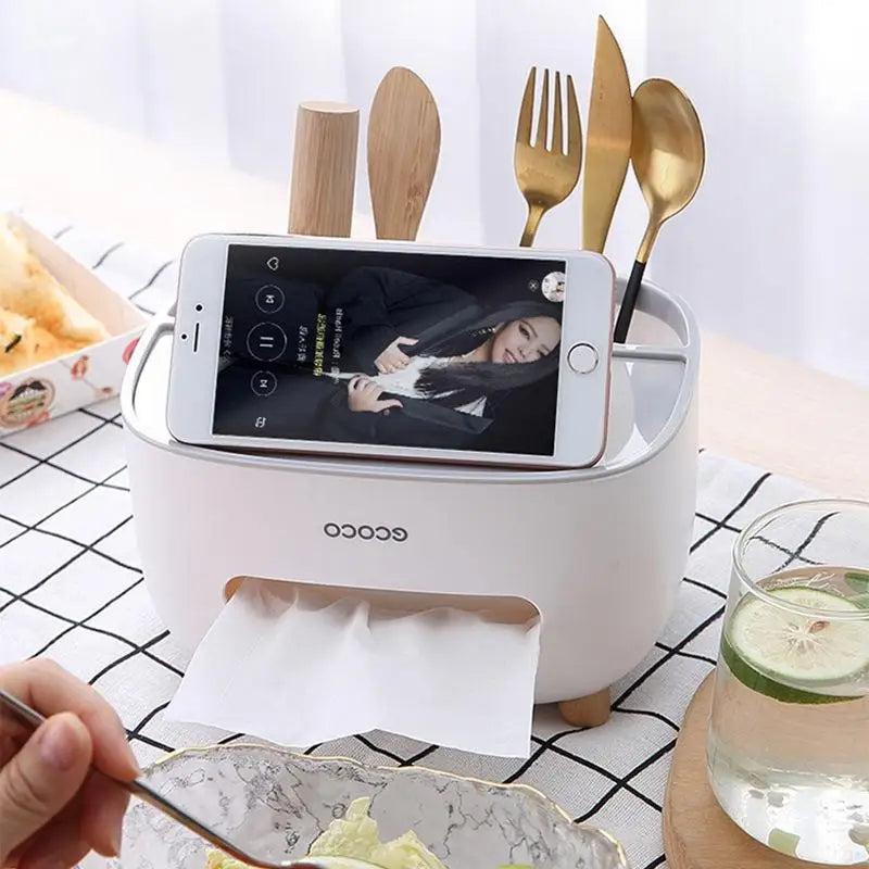 Multi-Function Tissue Box Organizer