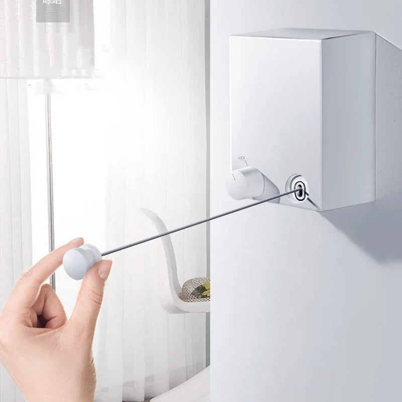 Retractable Invisible Clothesline – Wall-Mounted Drying Rack for Indoor & Outdoor Use