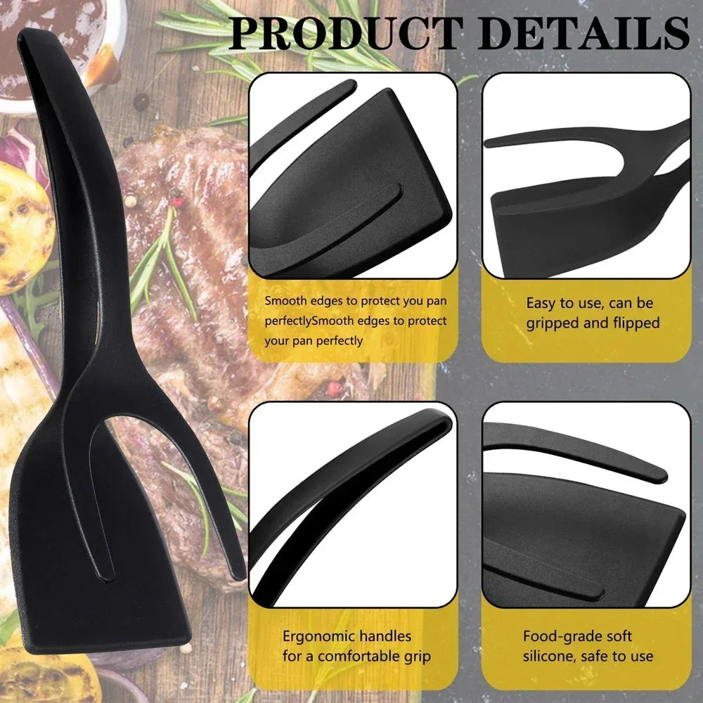 Silicone Turner Tongs for Eggs & Pancakes