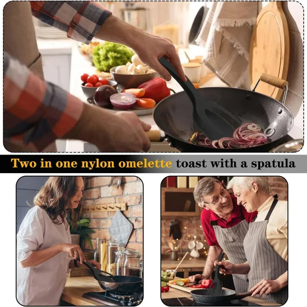 Silicone Turner Tongs for Eggs & Pancakes