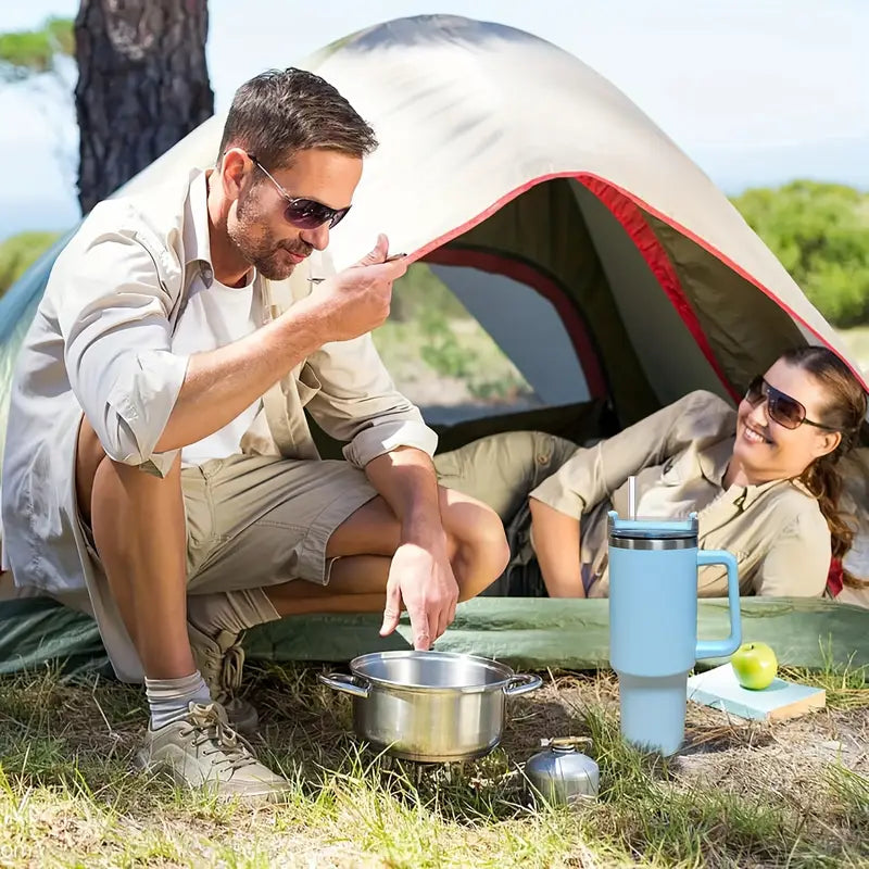 Ergonomic Insulated Tumbler with Handle & Straw – Leakproof & Travel-Friendly