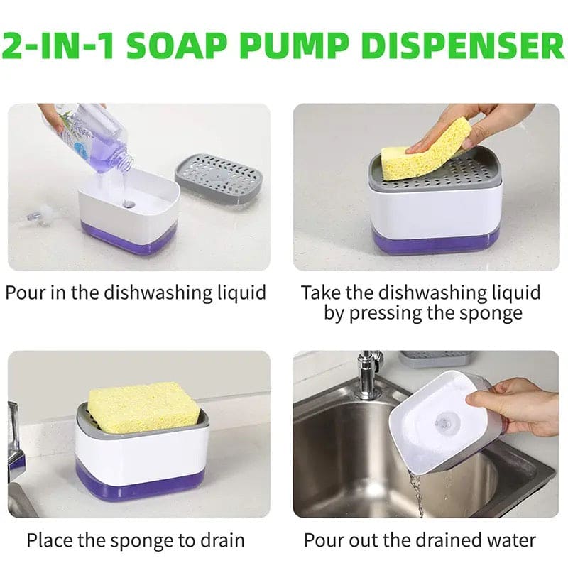 2 In 1 Caddy Soap Dispenser, Automatic Liquid Soap Dispenser, Caddy Soap Dispenser