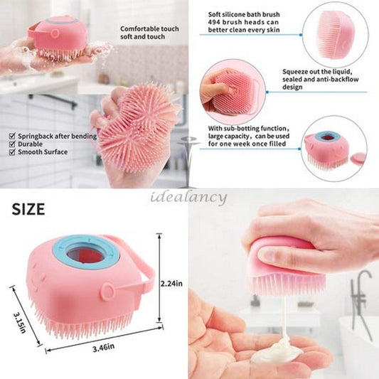Silicone Soft Bath Body Brush with Shampoo Dispenser