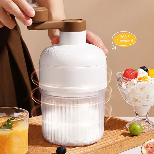 Manual Ice Crusher with Bowl – Easy Handheld Ice Shaver