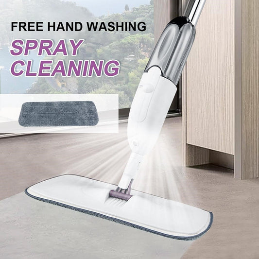 Spray Mop for Floor Cleaning – Wet & Dry Mop with Refillable Bottle, Microfiber Pads & Scrubber | For Hardwood, Laminate, Wood & Ceramic Floors